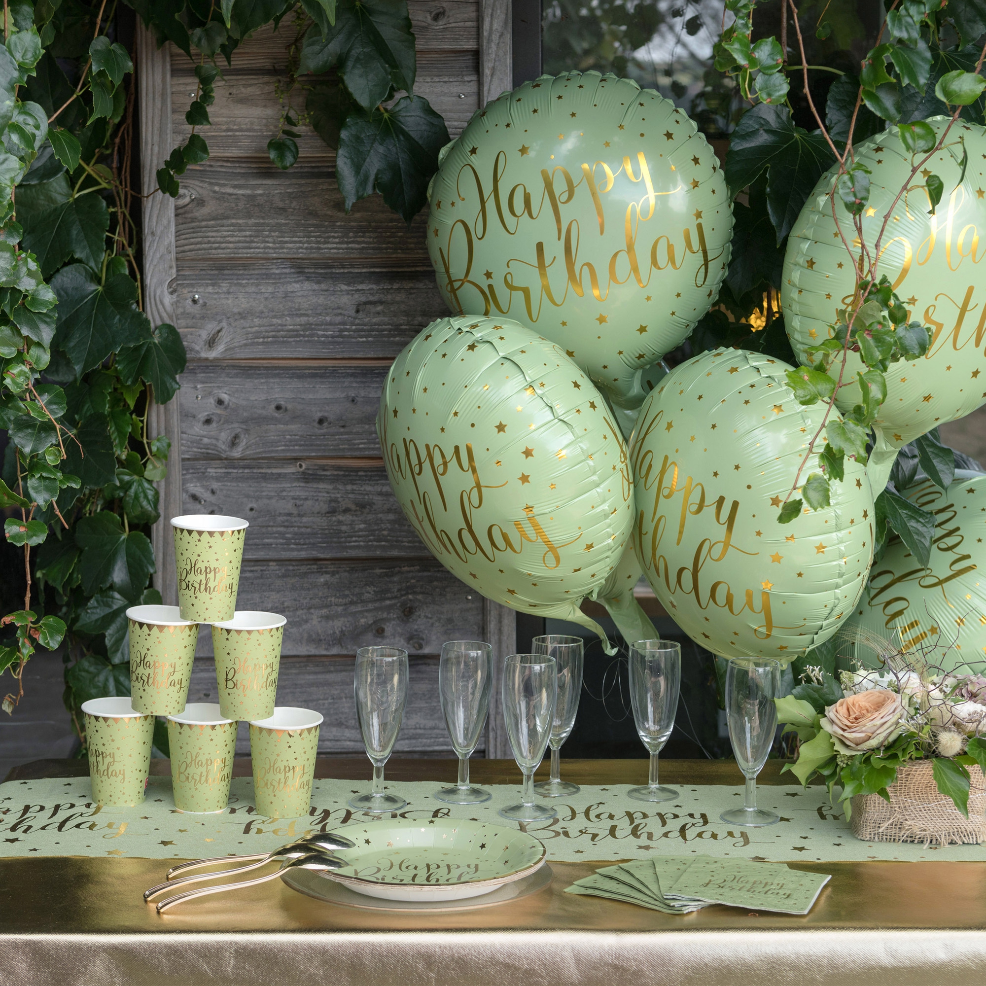 Folienballon "Happy Birthday" Mint 45cm Folienballon "Happy Birthday" Mint 45cm