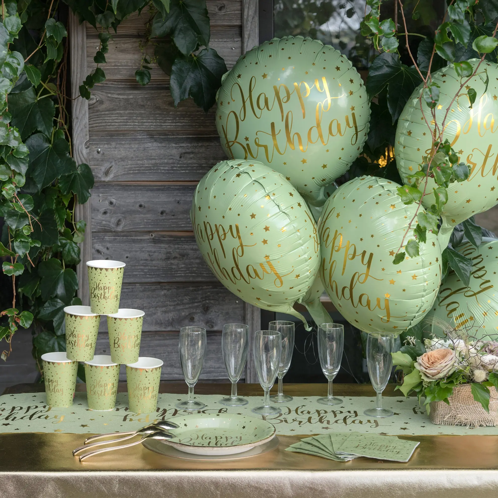 Folienballon "Happy Birthday" Mint 45cm
