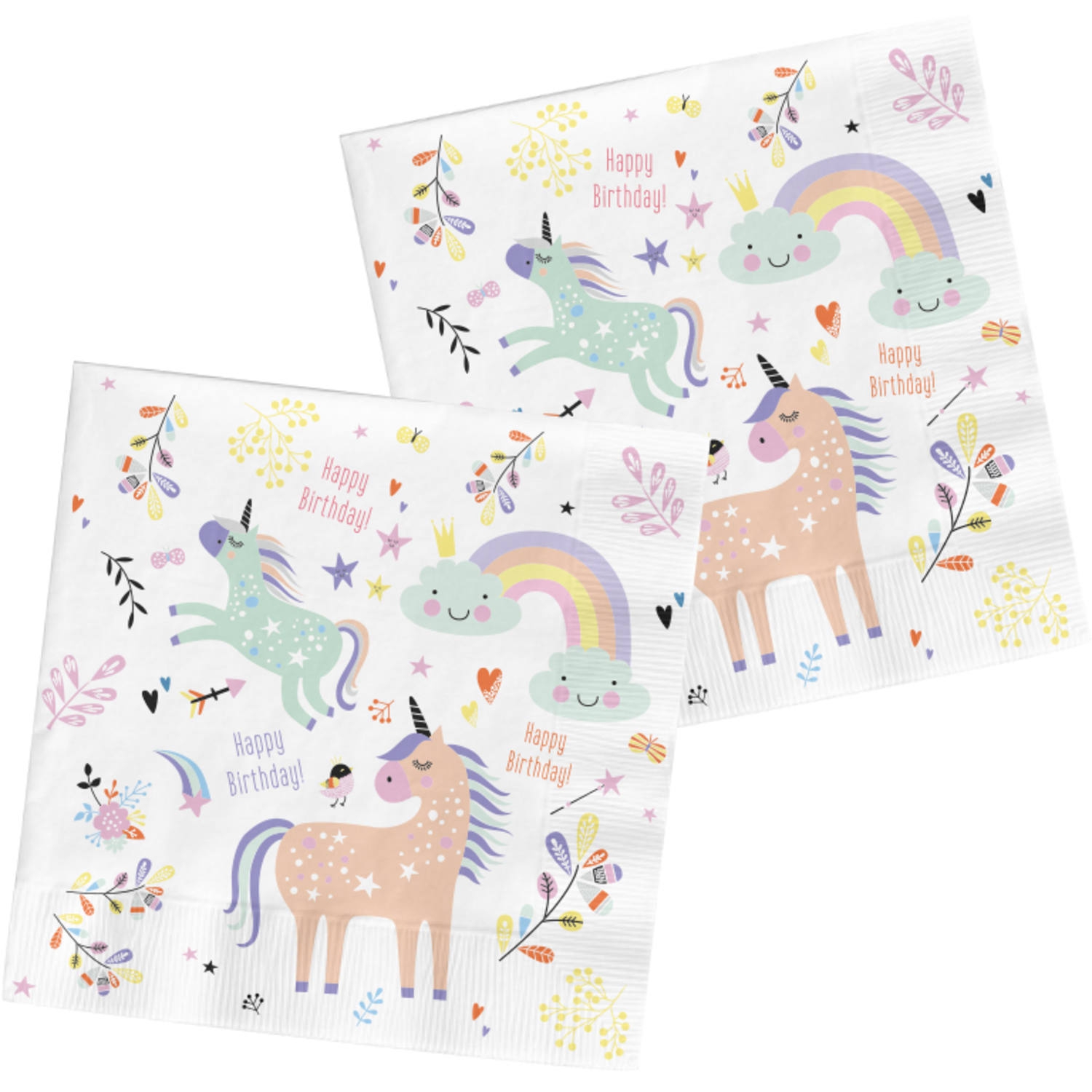 20 Papierservietten "Regenbogen Einhorn"