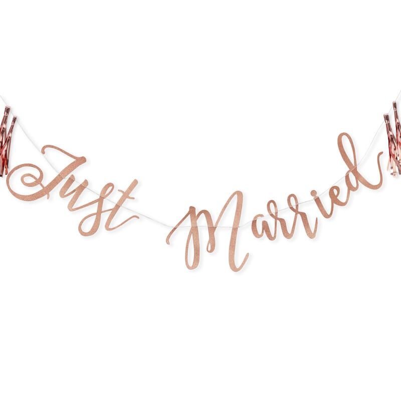 Glitzergirlande "Just Married", Roségold