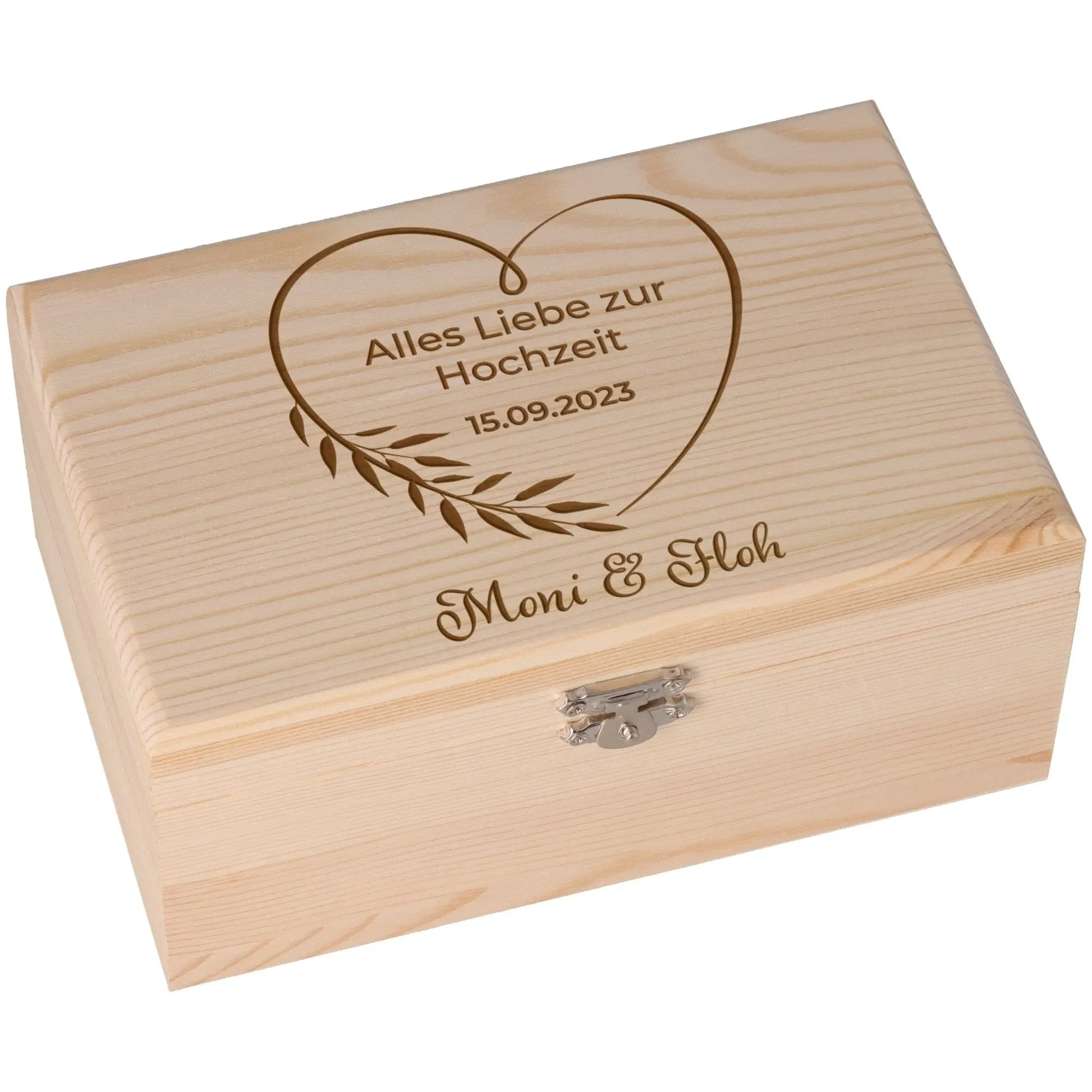 Holzbox, Schmuckbox, Holztruhe, Personalisierte Box, Hochzeitsbox
