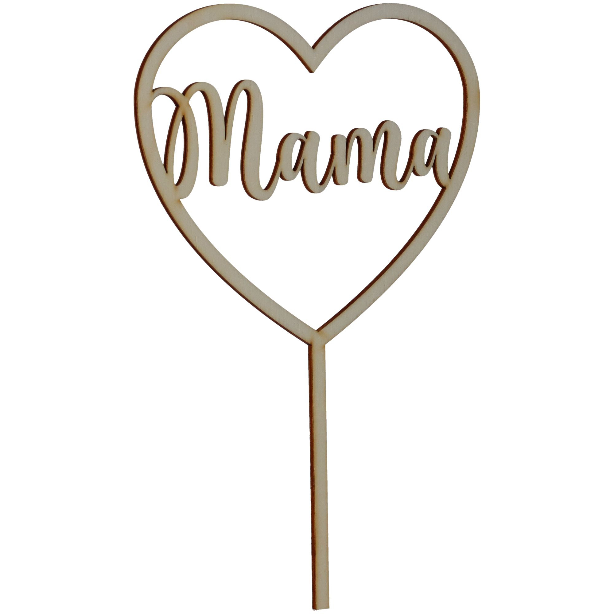 Cake Topper "Mama" Herz groß aus Holz