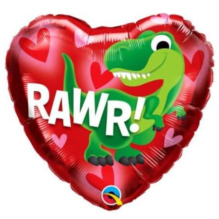 Folienballon "RAWR" Dino 45cm Folienballon "RAWR" Dino 45cm