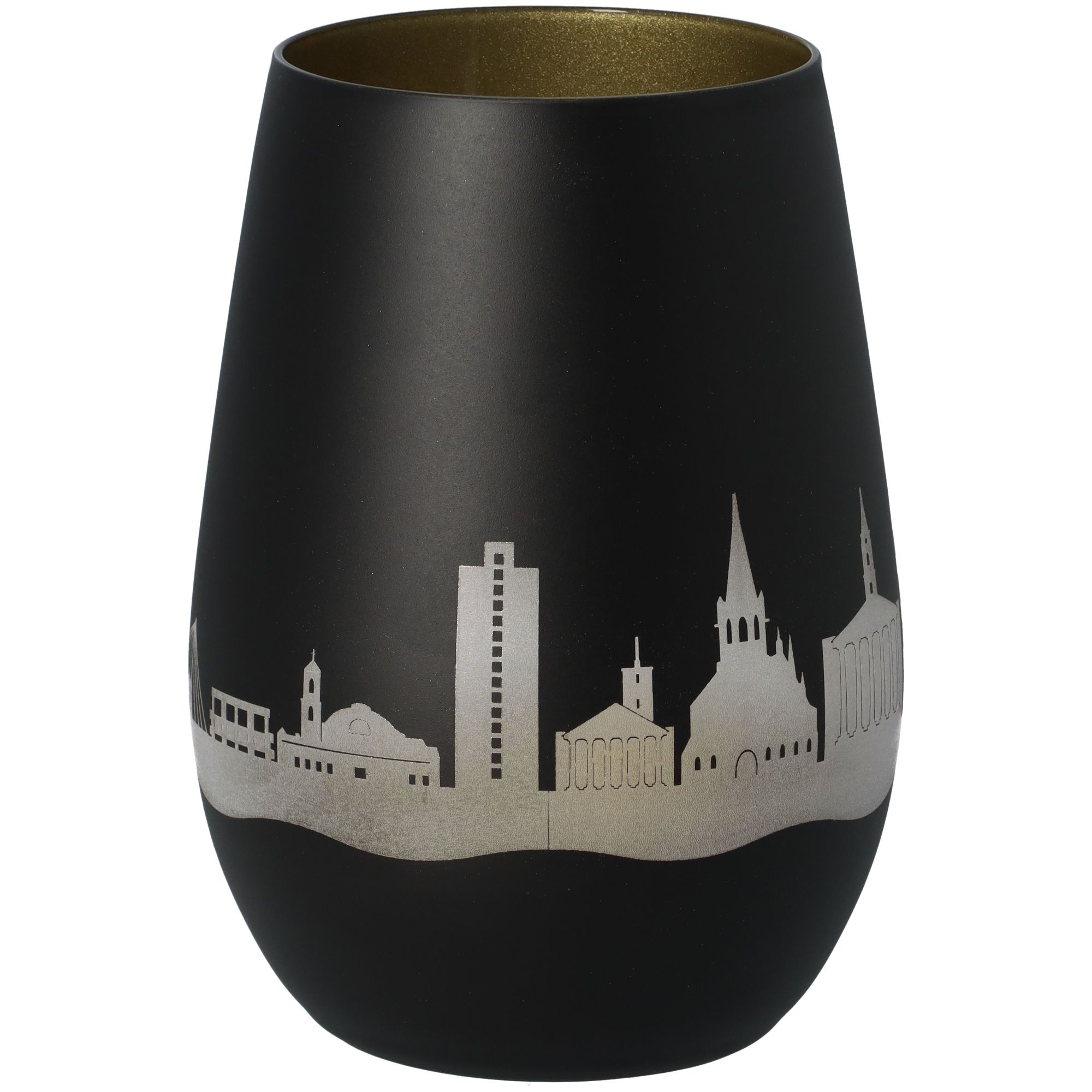 Windlicht Skyline Karlsruhe Schwarz/Gold Windlicht Skyline Karlsruhe Schwarz/Gold