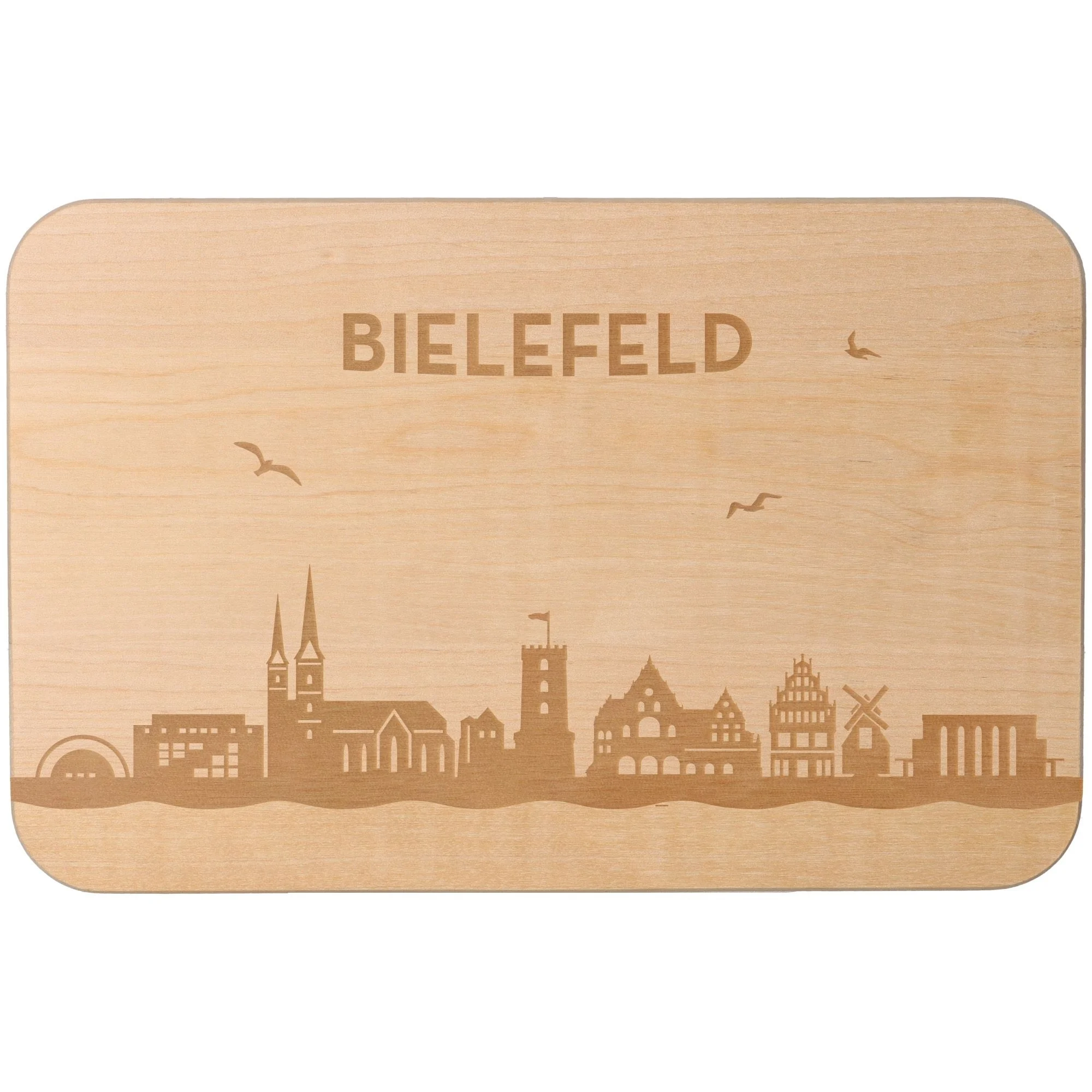 holzbrett, untersetzer, stadtansicht, Bielefeld, holzoptik