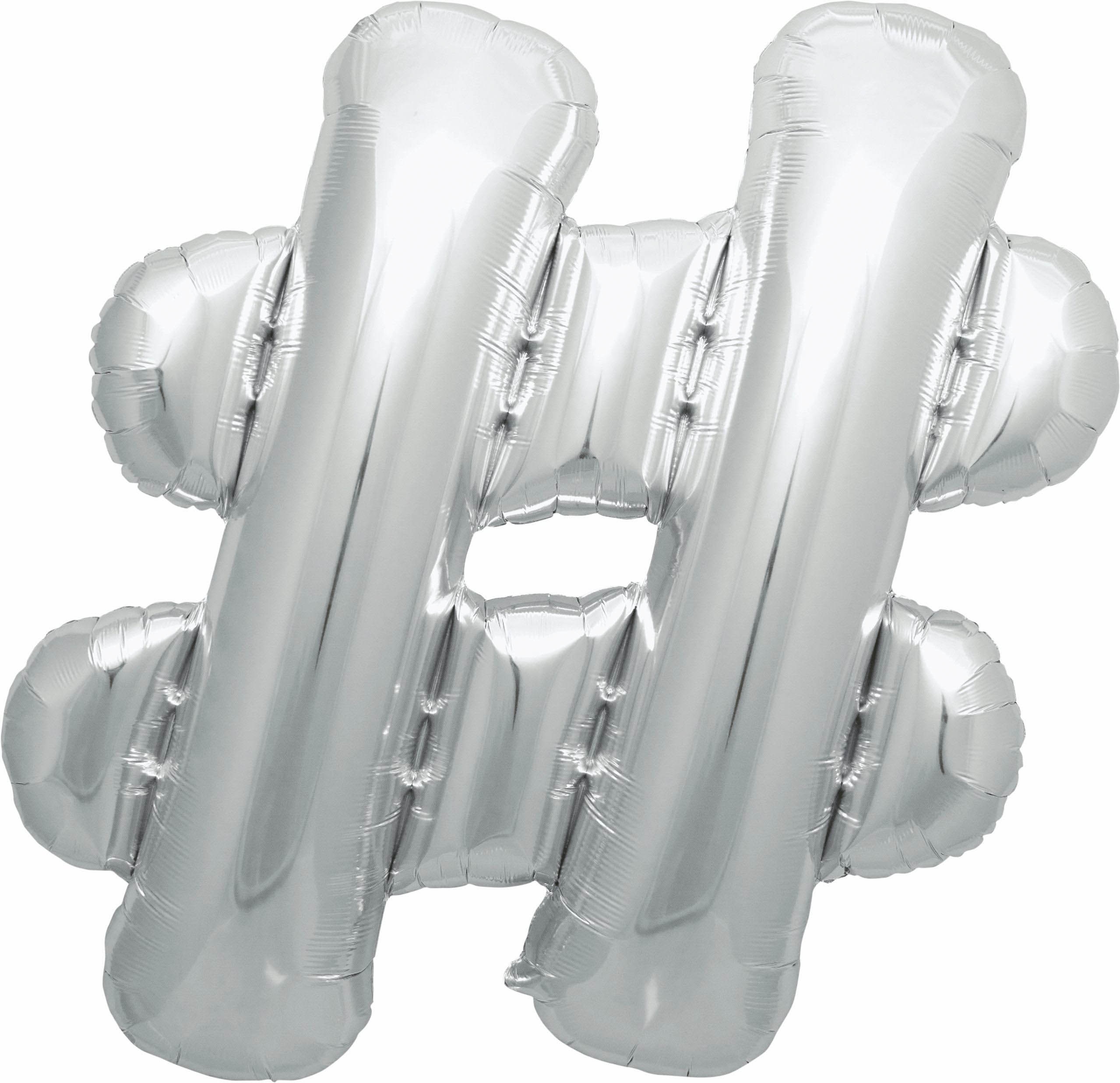 Luftballon Sonderzeichen Hashtag # Silber 40cm Luftballon Sonderzeichen Hashtag # Silber 40cm
