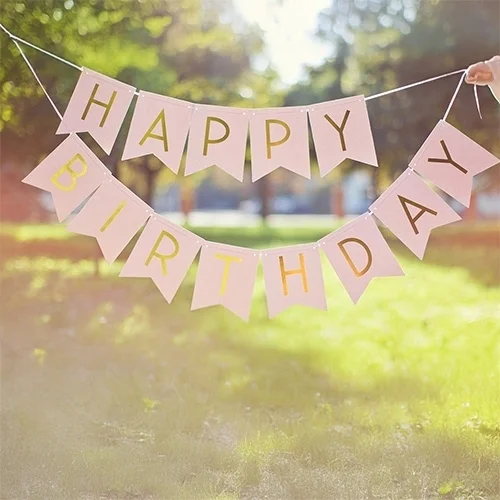 banner, paper flags, birthday, garland, outdoor decor