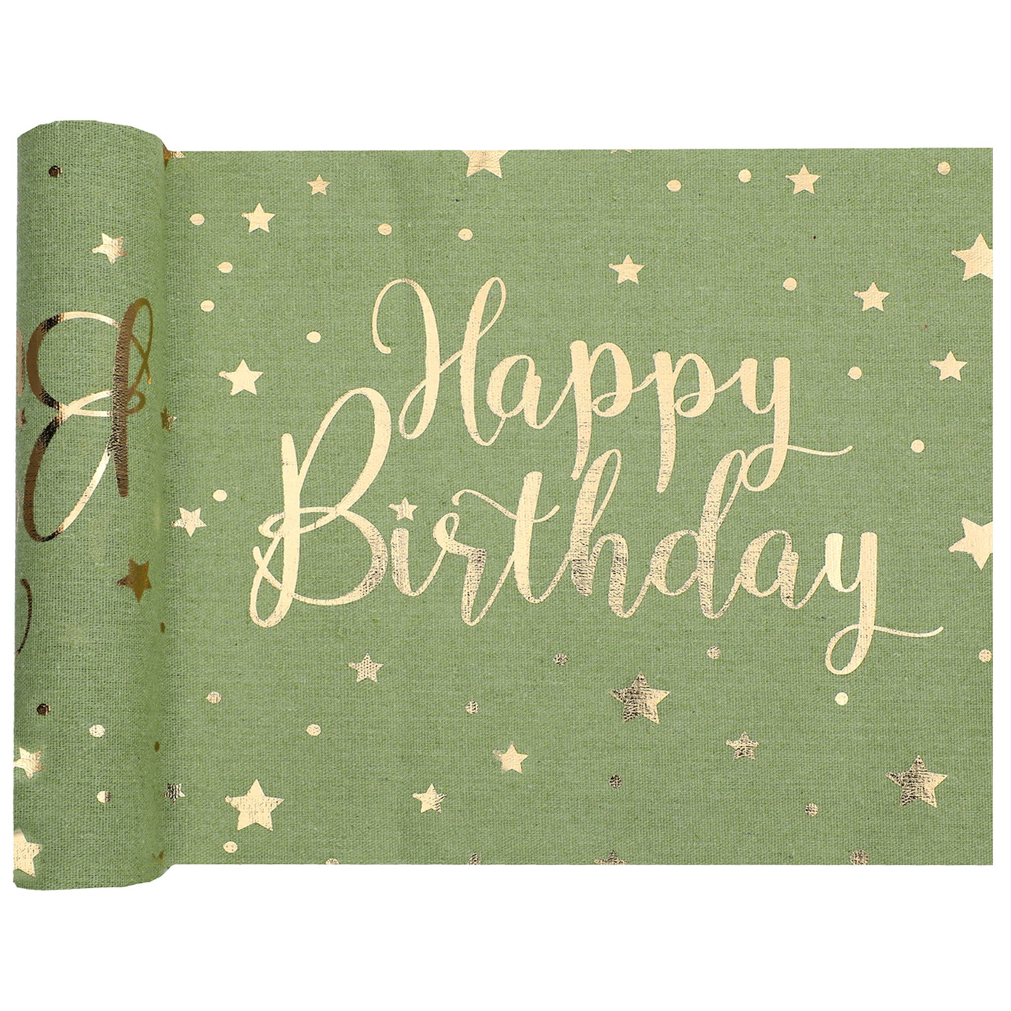 Happy Birthday - Tischläufer in Olive Text, Inneneinrichtung