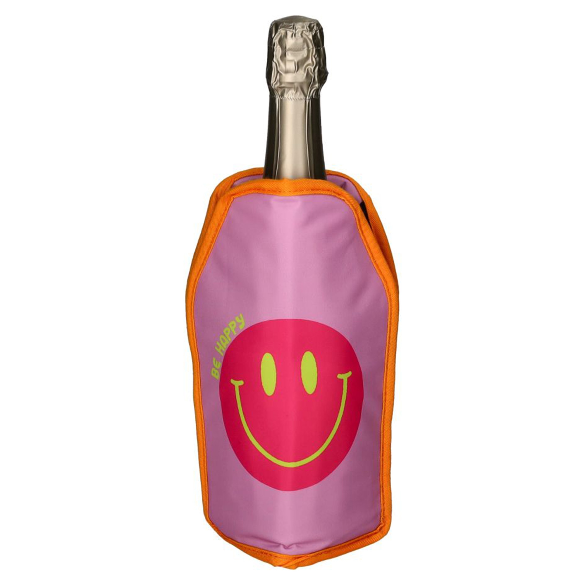 Kühlmanschette "Be Happy" Flasche, Tasche