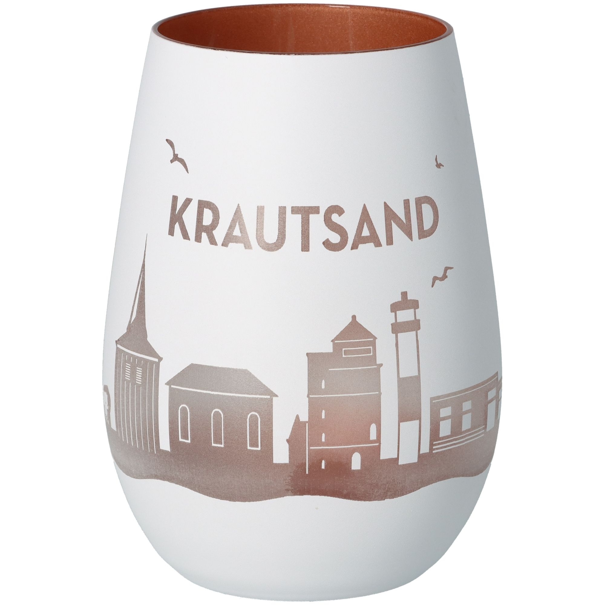 Windlicht Skyline Krautsand Weiß/Bronze Töpferei, Krug, Vase
