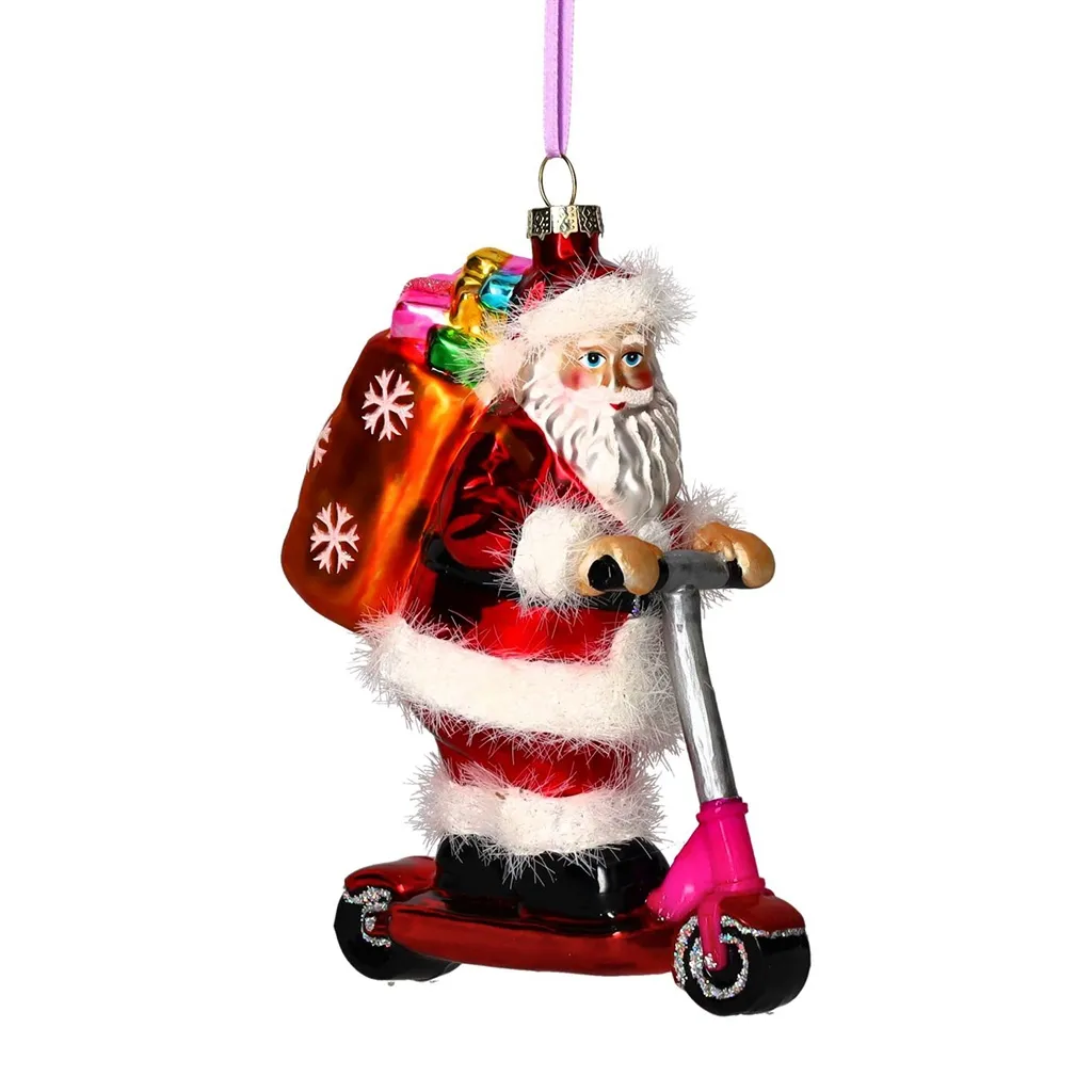 Weihnachtskugel "Santa auf Roller"