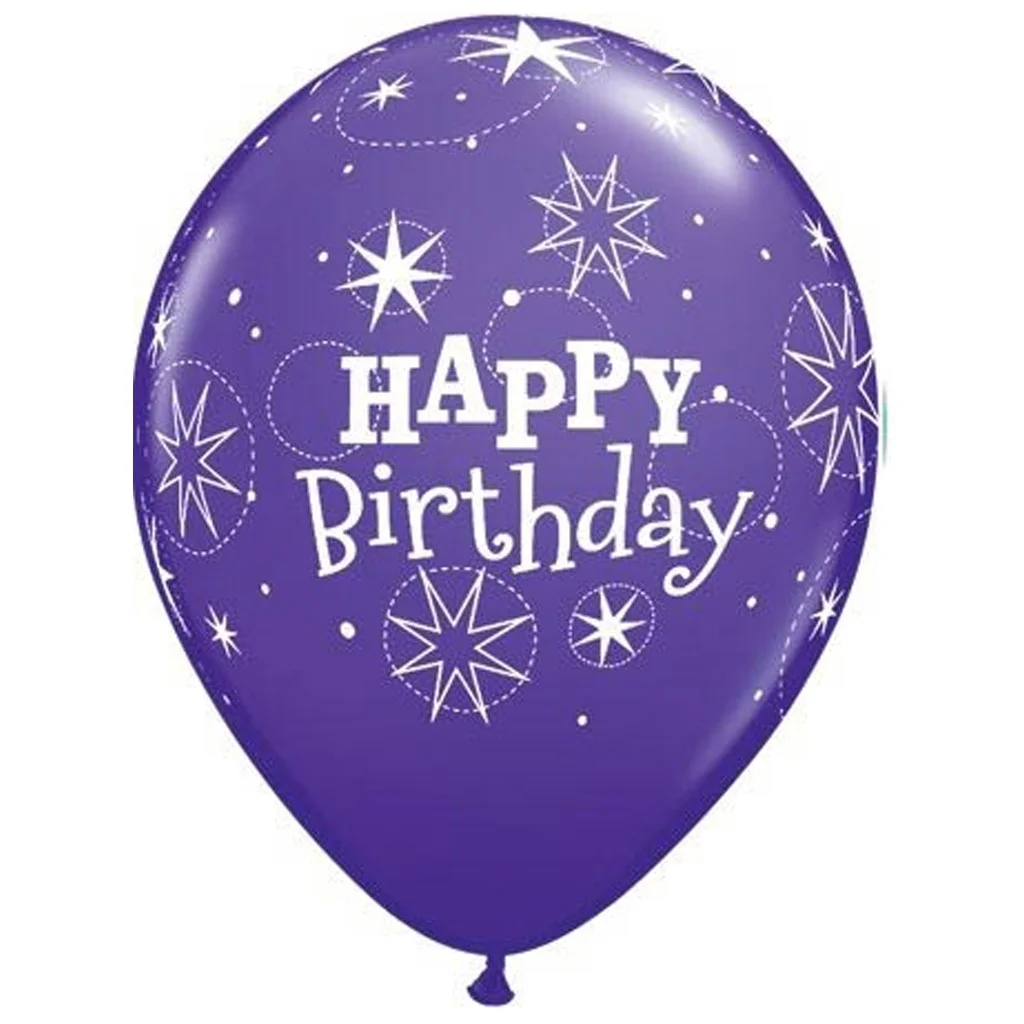 Ballon, Geburtstag, Lila, Muster, Sterne