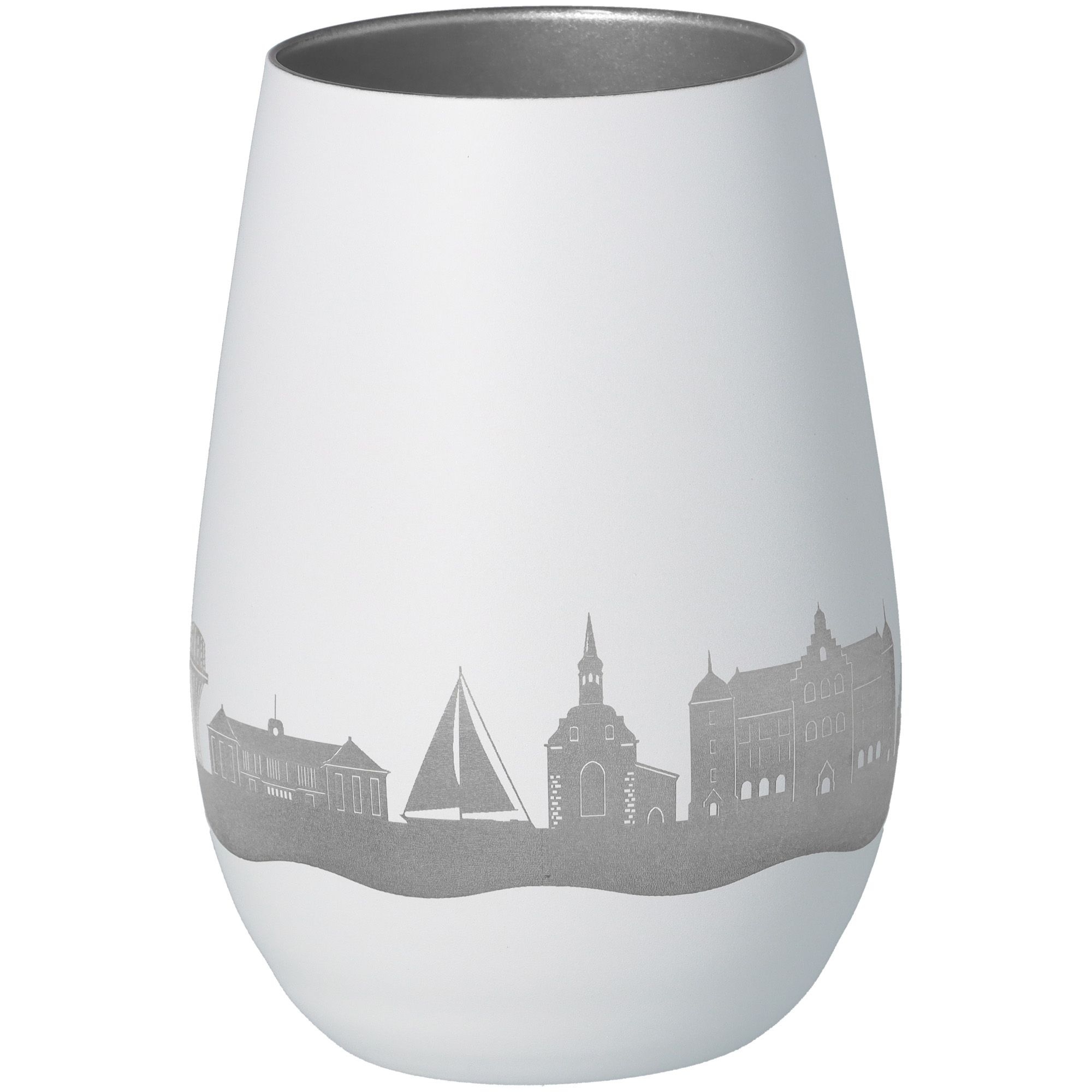 Windlicht Skyline Flensburg Weiß/Silber Windlicht Skyline Flensburg Weiß/Silber