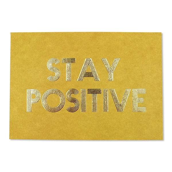 Postkarte "Stay Positive", Senfgelb/Gold Postkarte "Stay Positive", Senfgelb/Gold