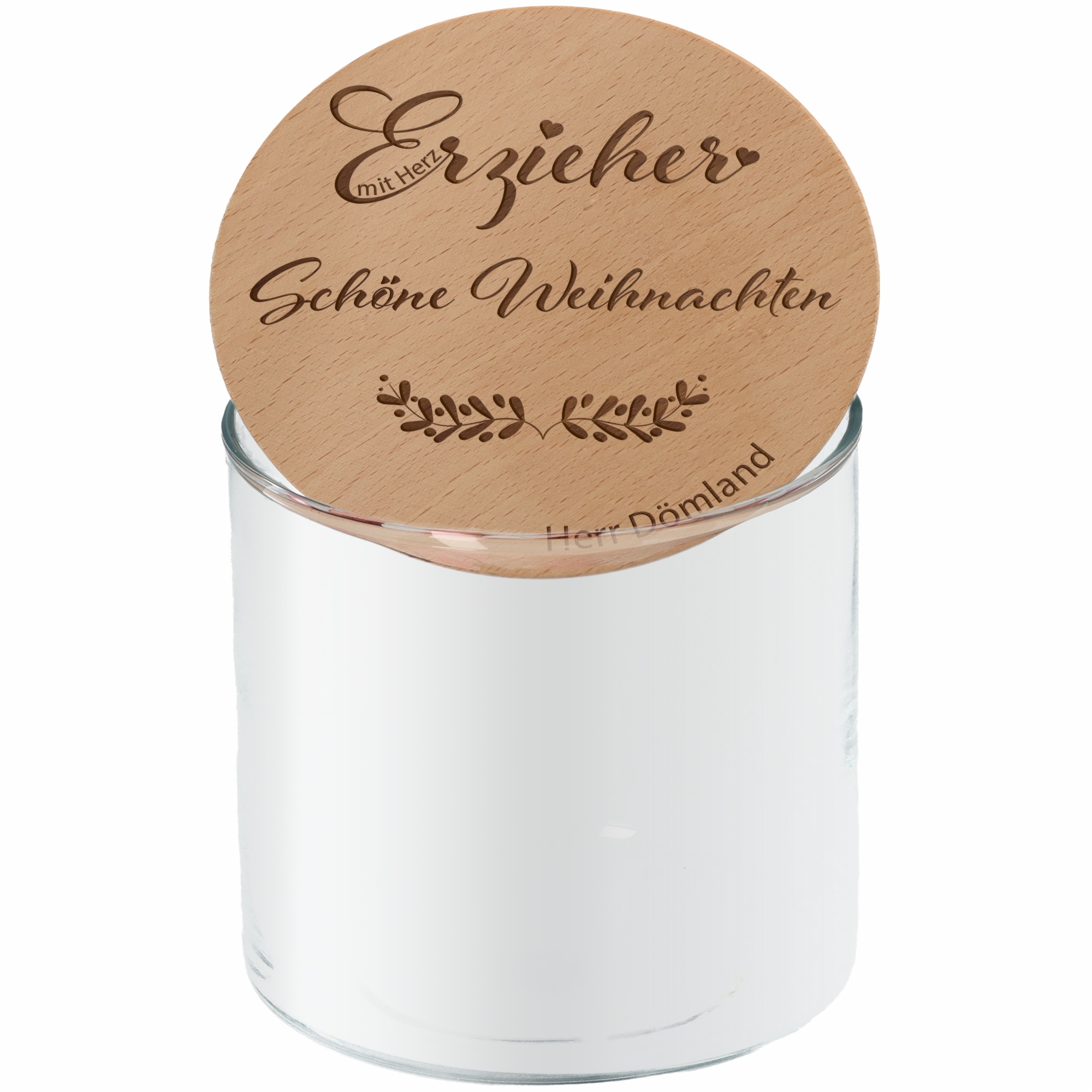 40084c3efcdb750ff979d8244eb9b7daa433c38a Geschenkglas Erzieher mit Herz Schöne Weihnachten "Name" 530ml
