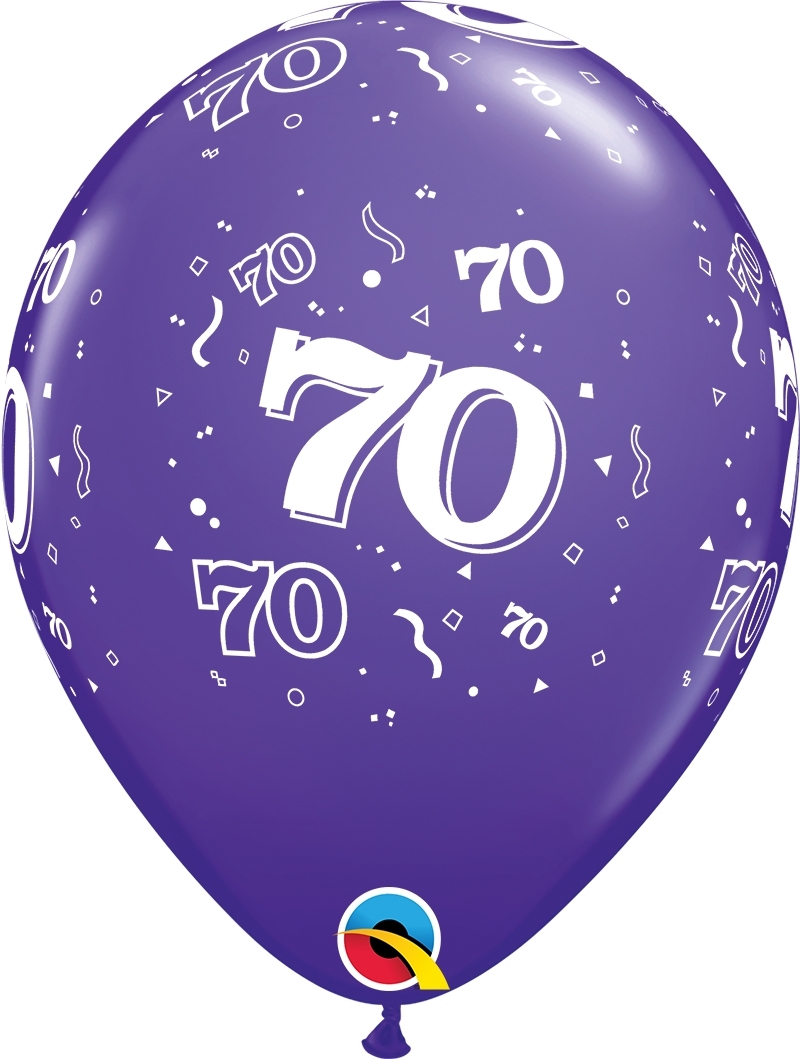 Qualatex Latexballon 70. Geburtstag verschiedene Farben Ø 30cm