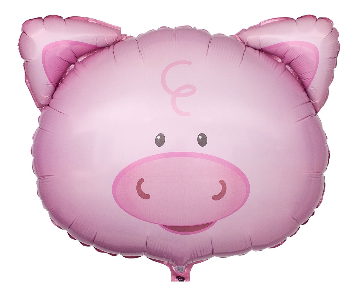 Folienballon Schweinchen Kopf 58x51 cm
