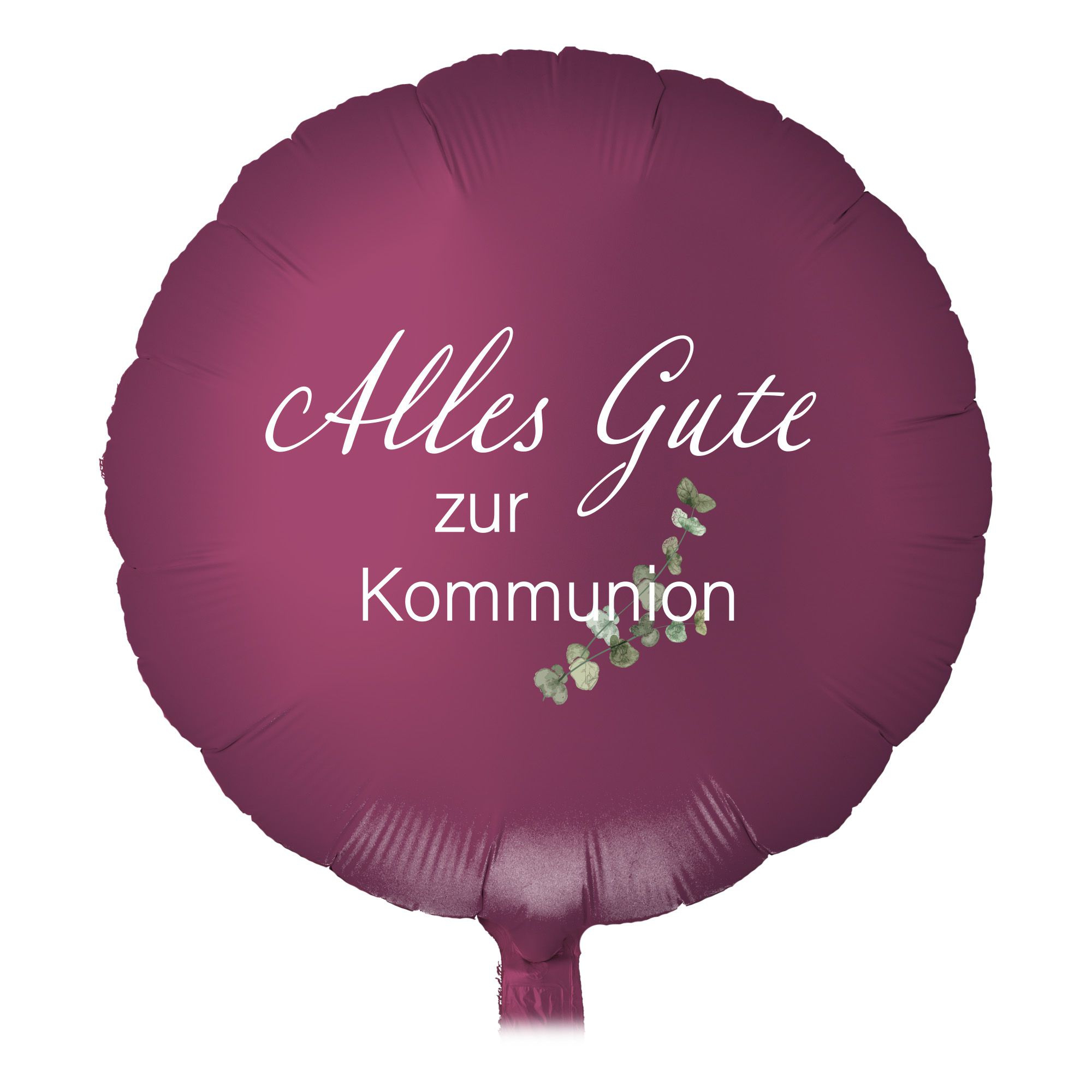Folienballon Rund Satin Luxe Pomegranate mit "Alles Gute zur Kommunion" 45cm