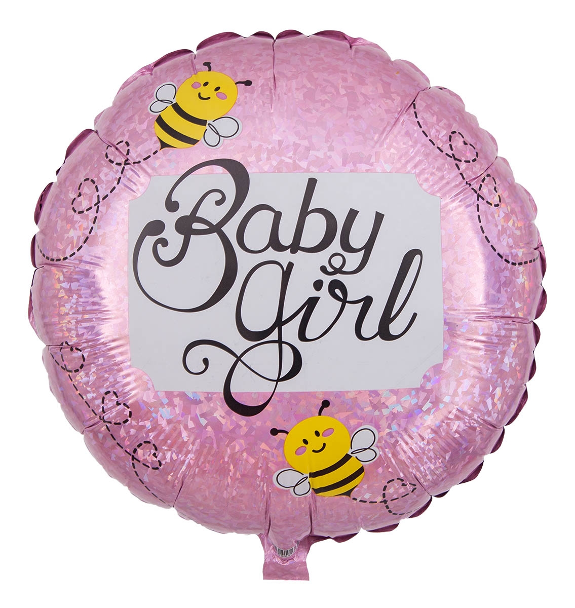 Folienballon Baby Girl Bienchen Rosa Holographic 43cm Folienballon Baby Girl Bienchen Rosa Holographic 43cm