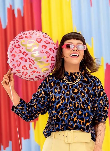 Folienballon "Bride" Pink Animal, 45 cm Folienballon "Bride" Pink Animal, 45 cm