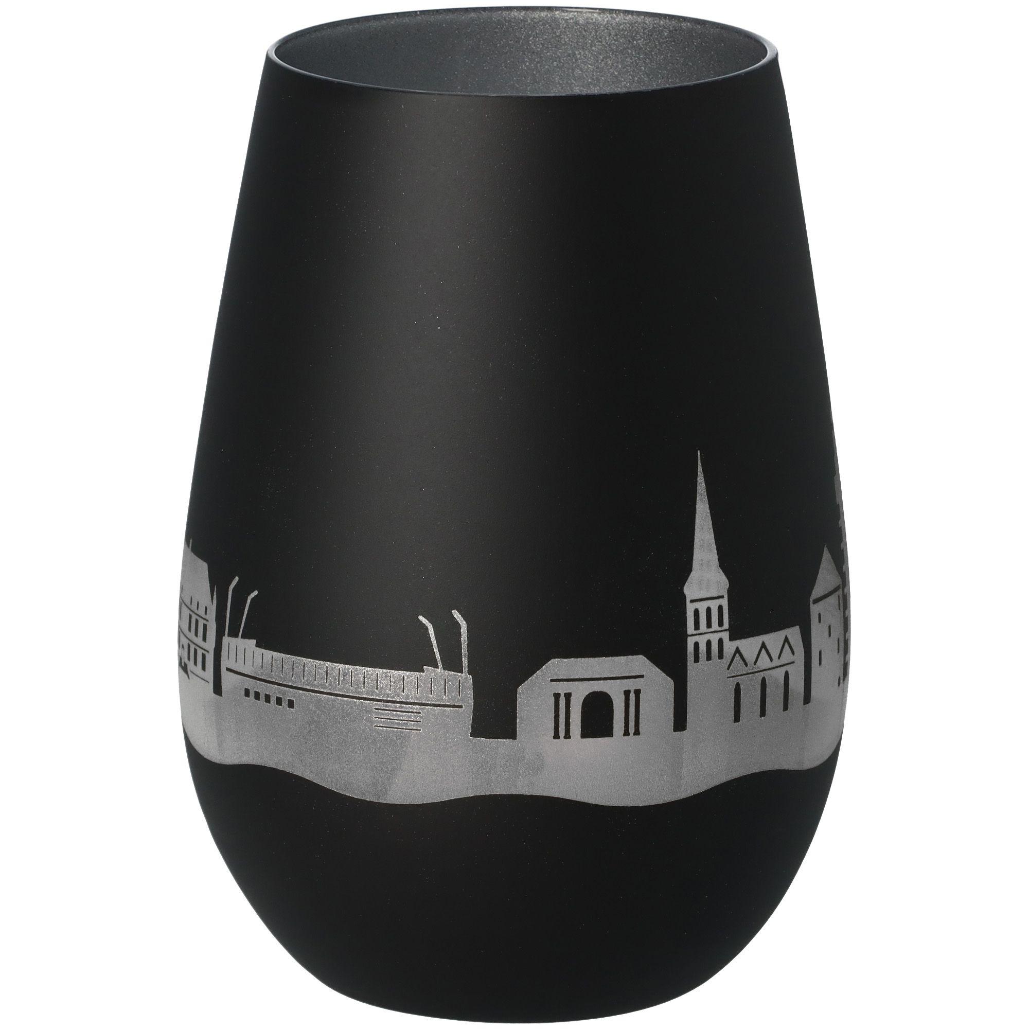 Windlicht Skyline Osnabrück Schwarz/Silber Windlicht Skyline Osnabrück Schwarz/Silber
