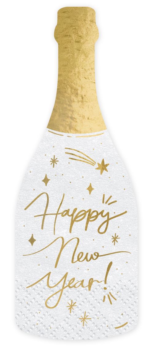 20 Servietten - "Happy New Year" Champagnerflasche 20 Servietten - "Happy New Year" Champagnerflasche