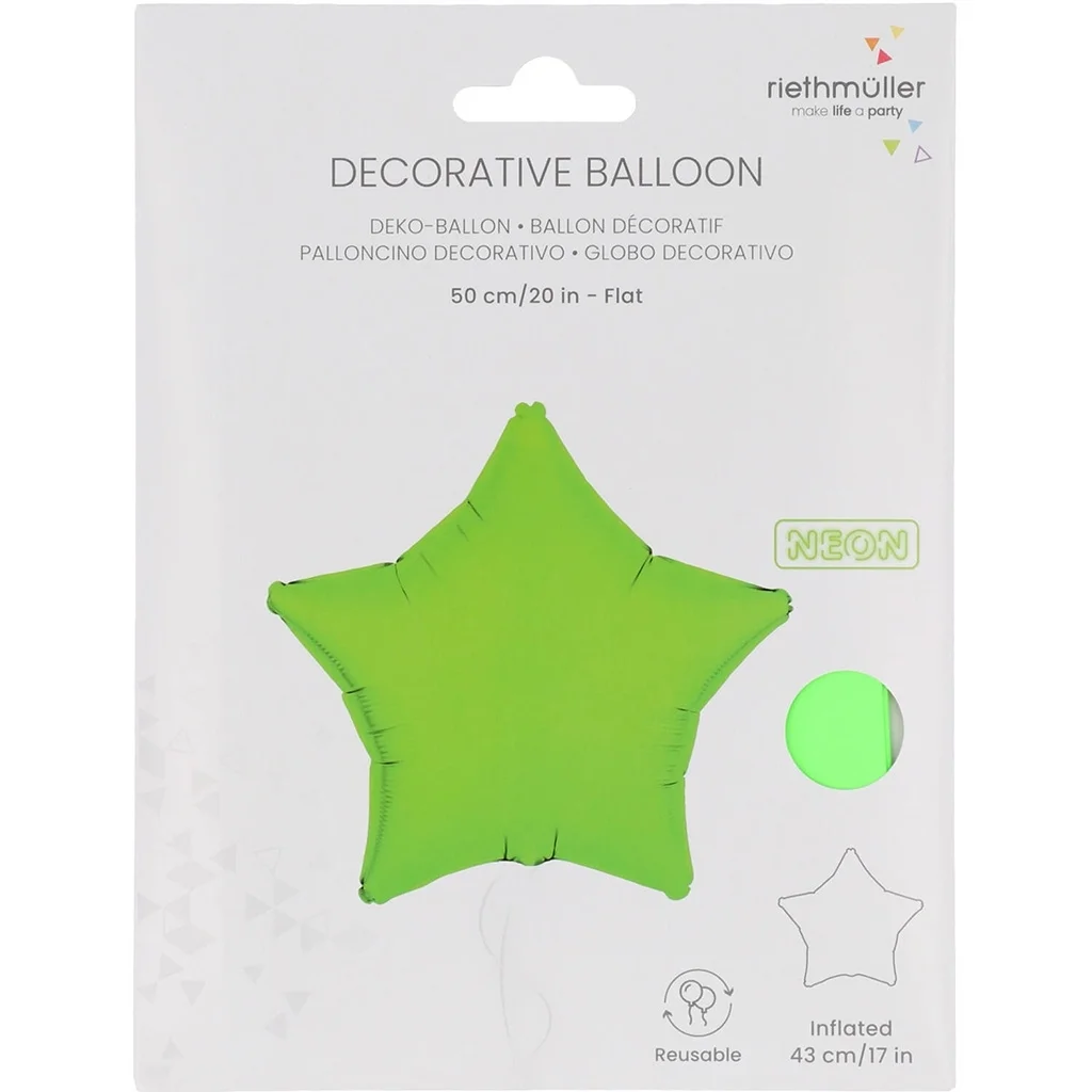 Folienballon Stern Neon Grün 45cm
