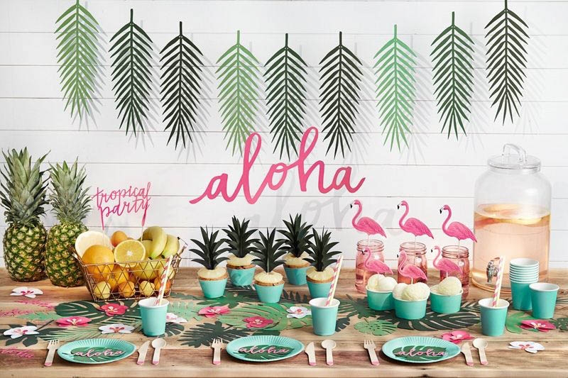 Aloha - Blätter-Girlande 9 tlg.