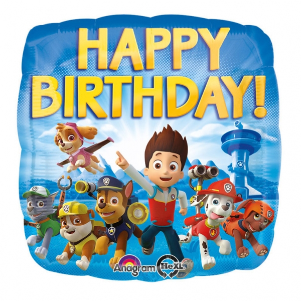 Folienballon Paw Patrol "Happy Birthday" 45cm