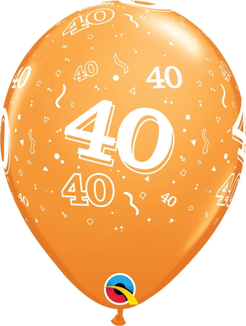 Qualatex Latexballon 40. Geburtstag verschiedene Farben Ø 30cm