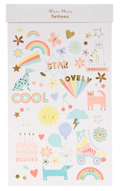 Meri Meri - 2 Bögen Tattoos "Sommer Mix" Meri Meri - 2 Bögen Tattoos "Sommer Mix"