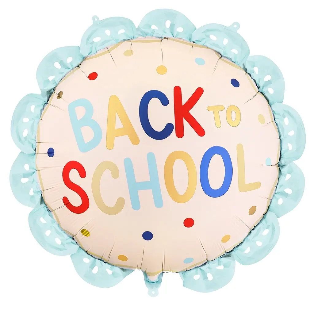 Folienballon mit Rüschen "Back to school" 52 cm