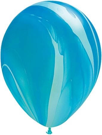 Qualatex Latexballon Super Agate Blue Rainbow Ø 30cm