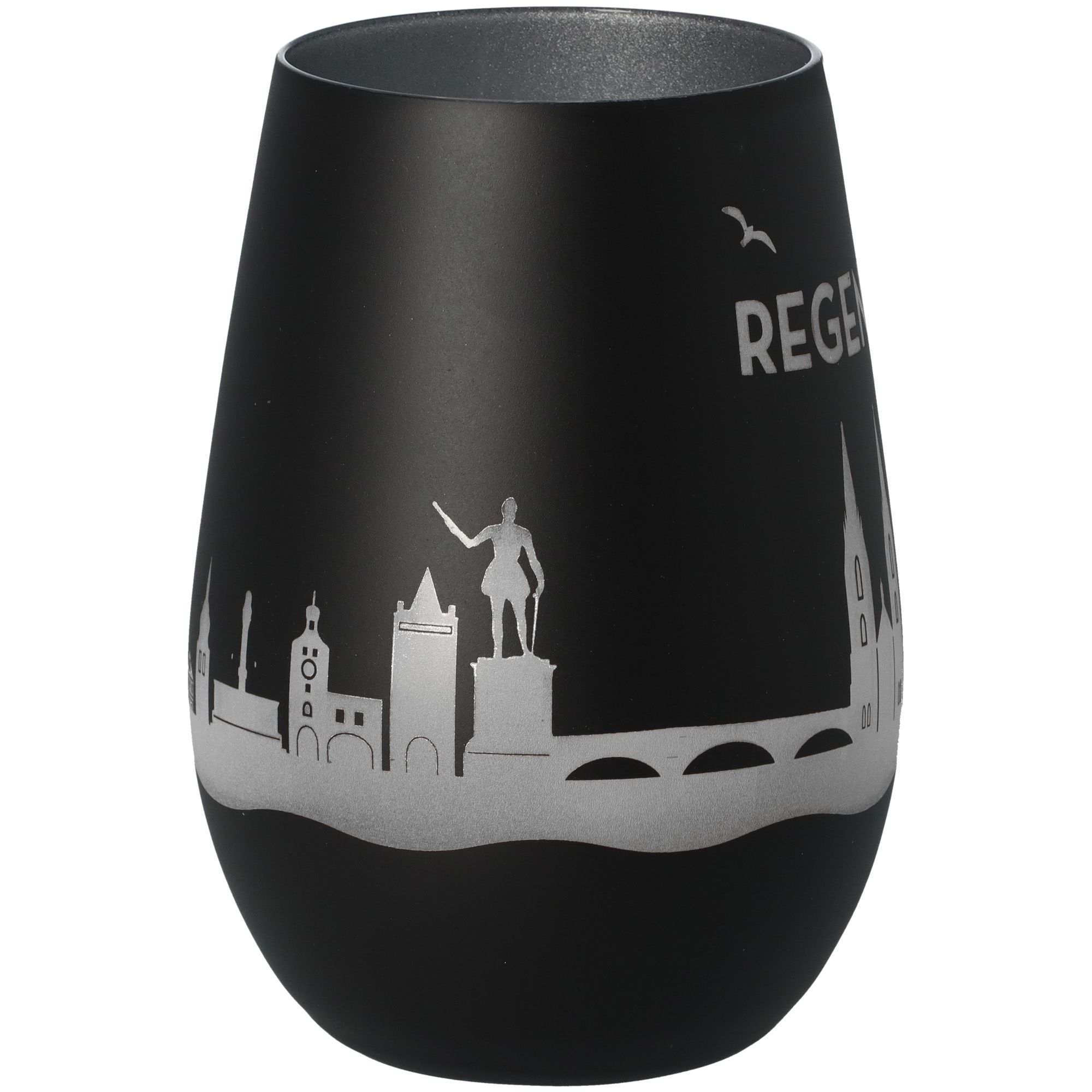 Windlicht Skyline Regensburg Schwarz/Silber Windlicht Skyline Regensburg Schwarz/Silber