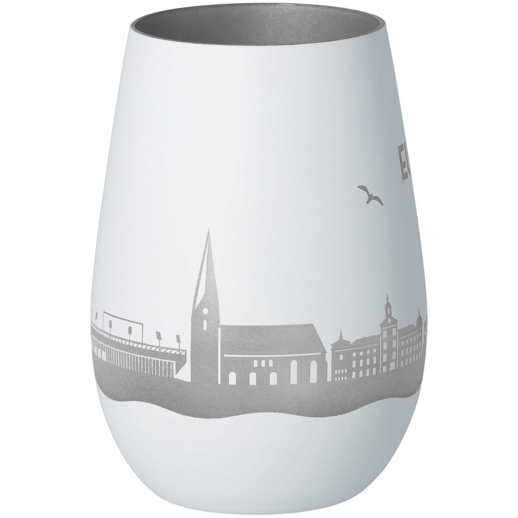 Windlicht Skyline Eutin Weiß/Silber Töpferei, Krug, Vase, Lampe, Porzellan