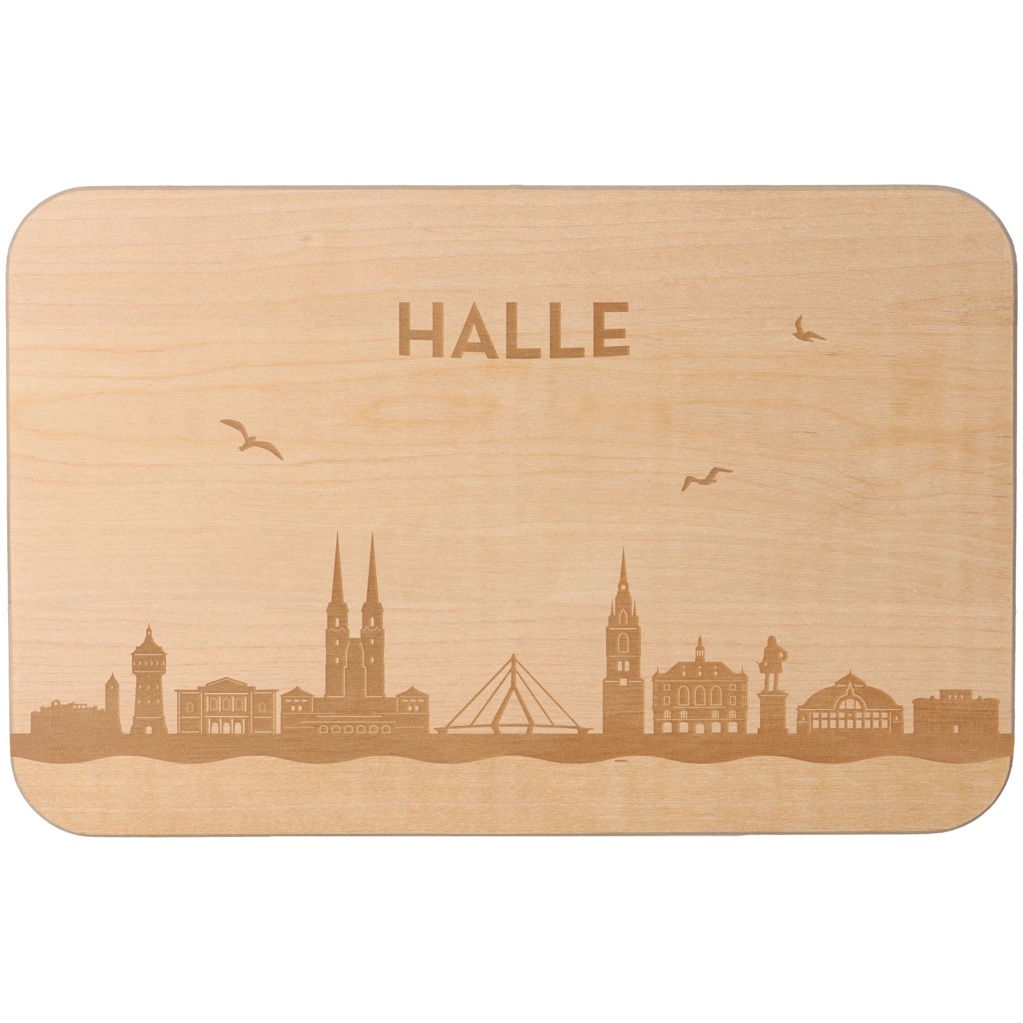 Frühstücksbrett Skyline Halle 23cm x 15cm x 1cm Matte