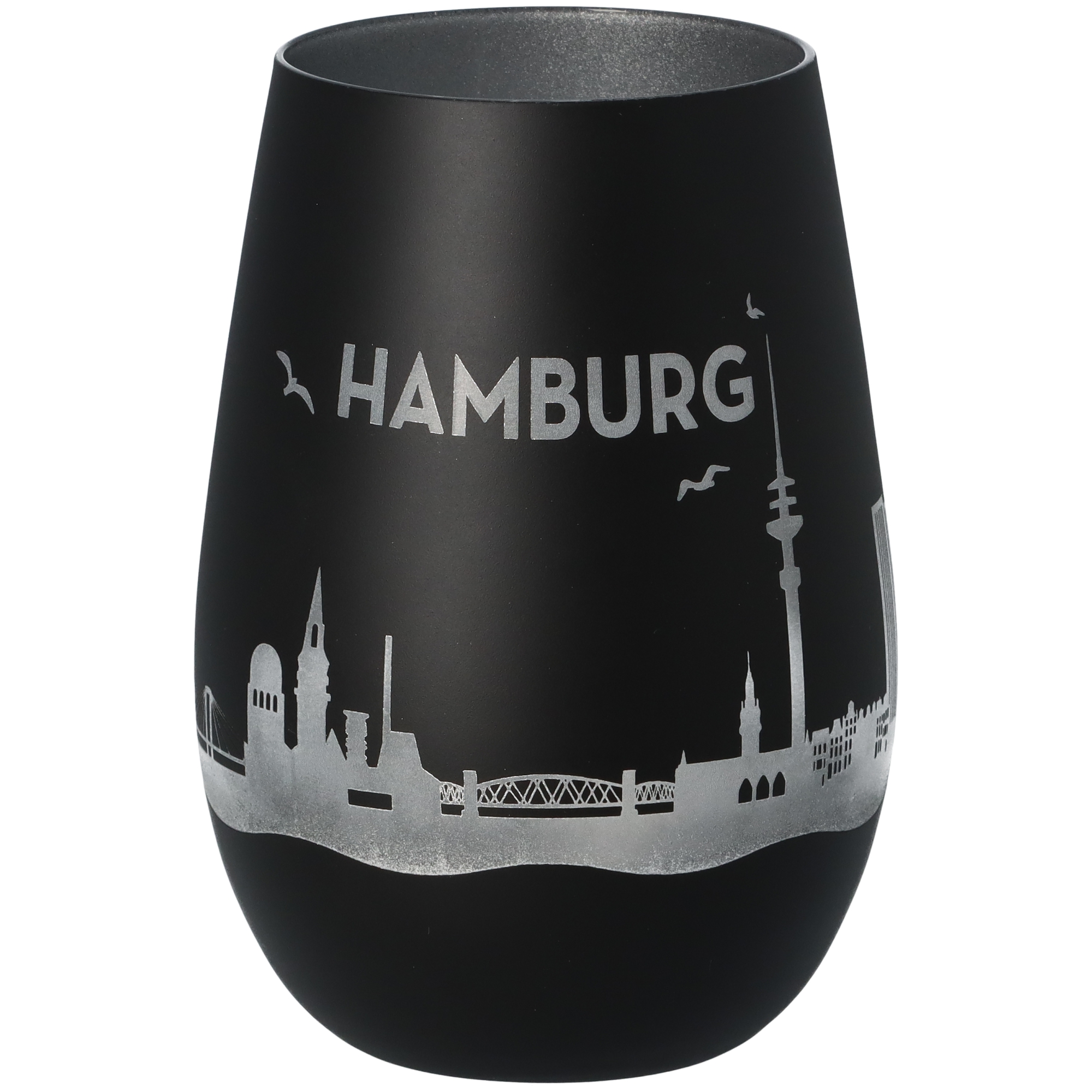 Windlicht Skyline Hamburg Schwarz/Silber Windlicht Skyline Hamburg Schwarz/Silber