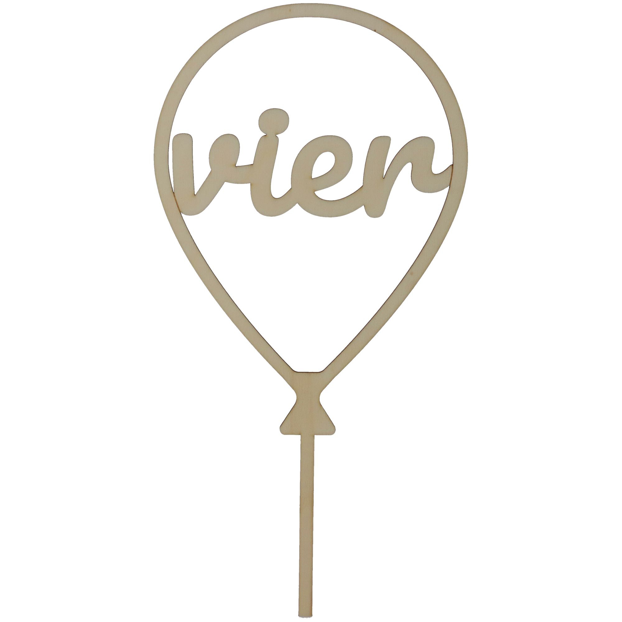 Cake Topper Ballon Stern Set Zahl 4