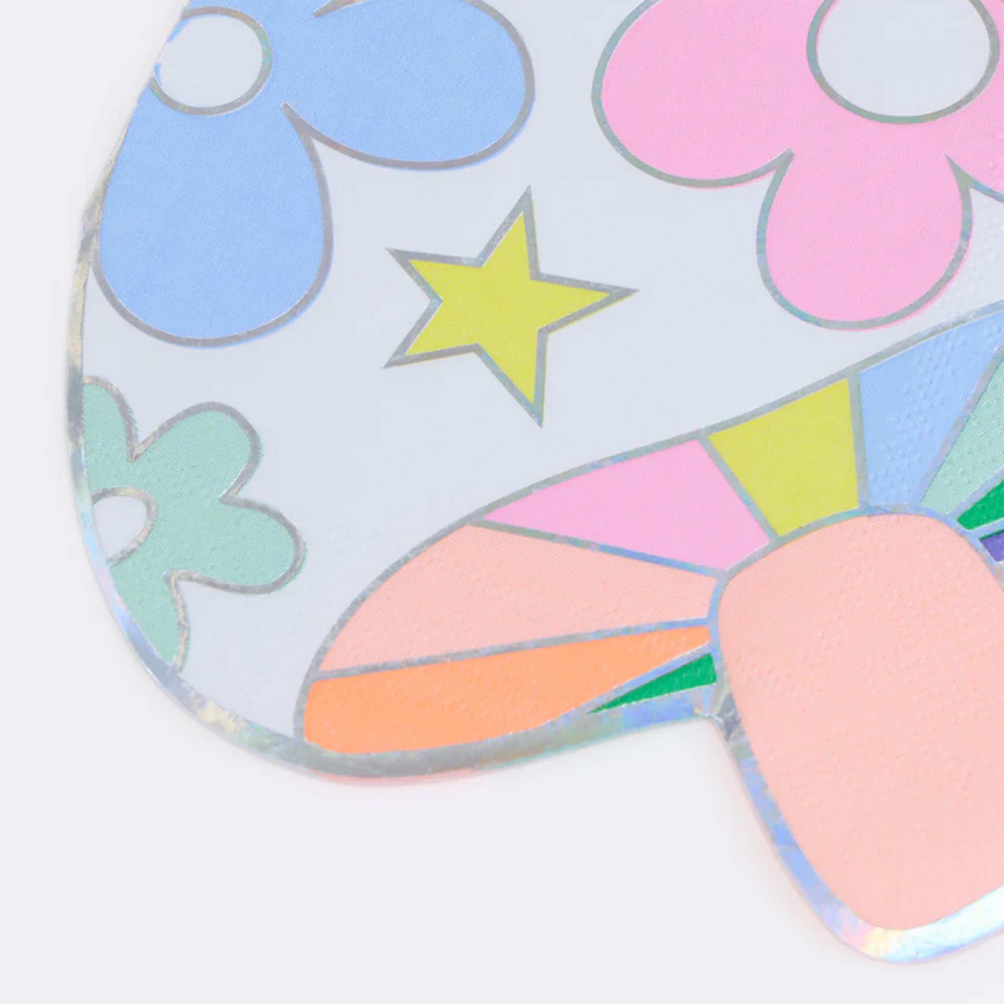 Kinder-Poster, Wanddekoration, Holografisch, Figur-Blume, Pastellfarben