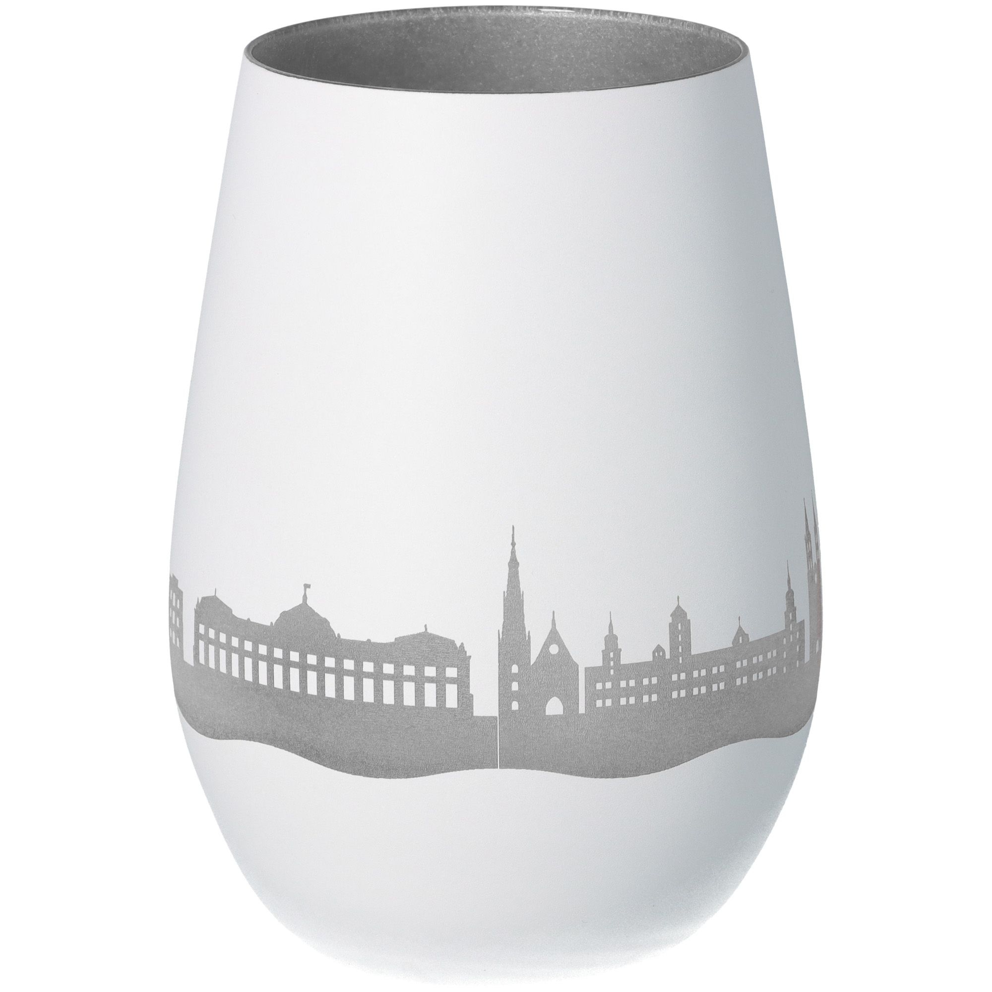 Windlicht Skyline Würzburg Weiß/Silber Windlicht Skyline Würzburg Weiß/Silber