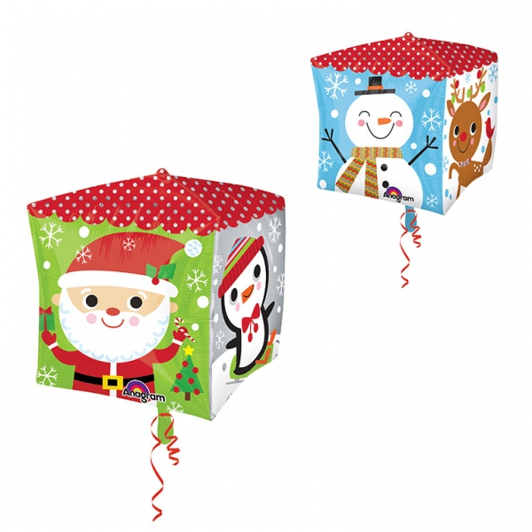 Folienballon Würfel Weihnachtsfiguren 38x38cm Folienballon Würfel Weihnachtsfiguren 38x38cm