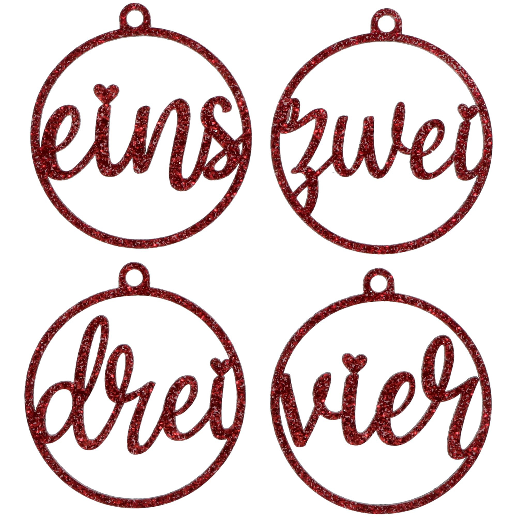 Adventskranz Anhänger Zahlen Rund 1-4 Acryl Rot 5,5cm Adventskranz Anhänger Zahlen Rund 1-4 Acryl Rot 5,5cm