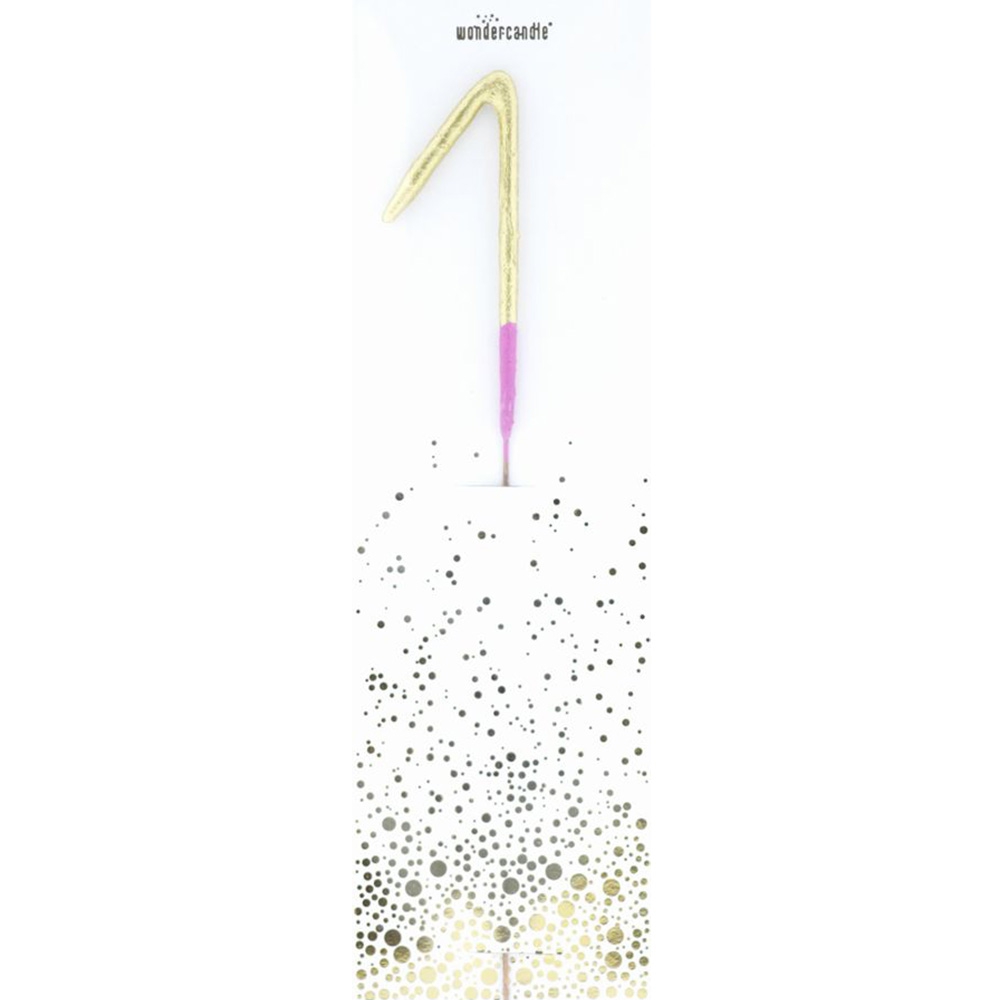 Wunderkerze Zahl "1" Gold/Pink Wunderkerze Zahl "1" Gold/Pink