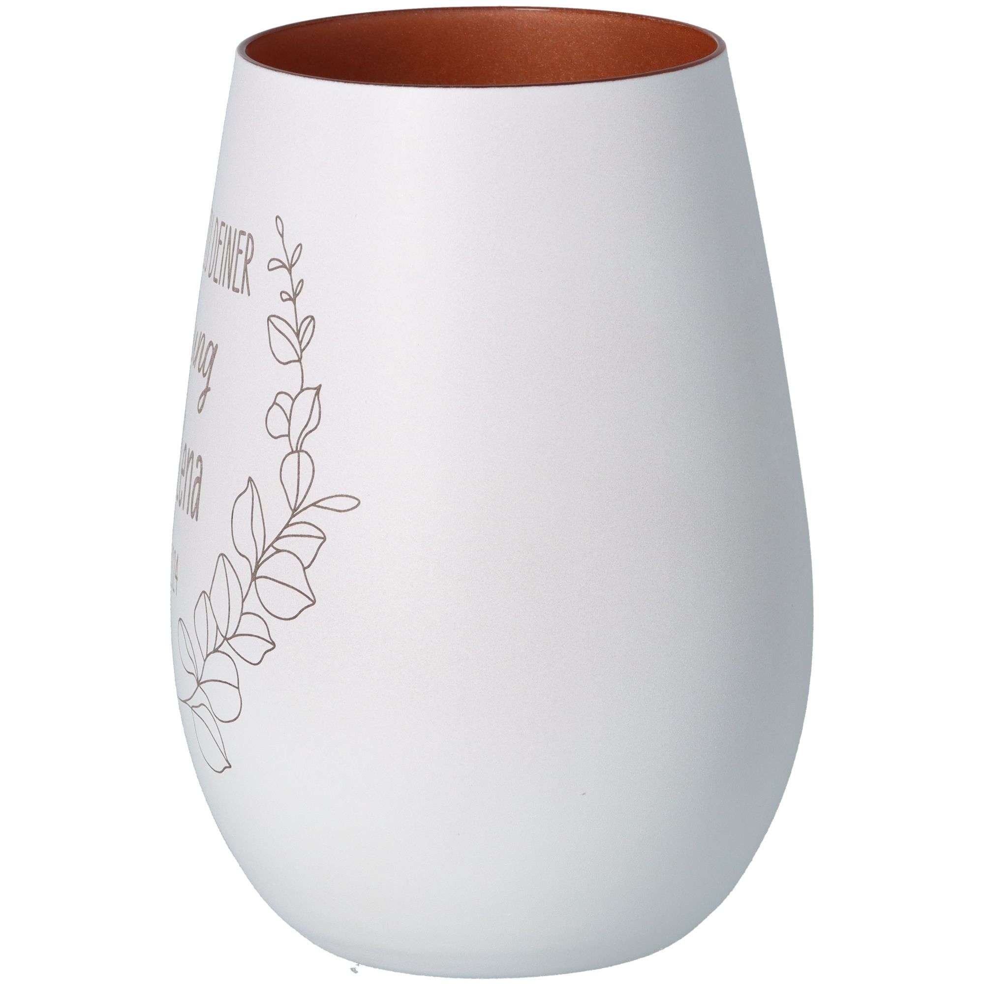 Windlicht Firmung Weiß/Bronze "Name + Datum" Töpferei, Krug, Vase, Kunst, Porzellan