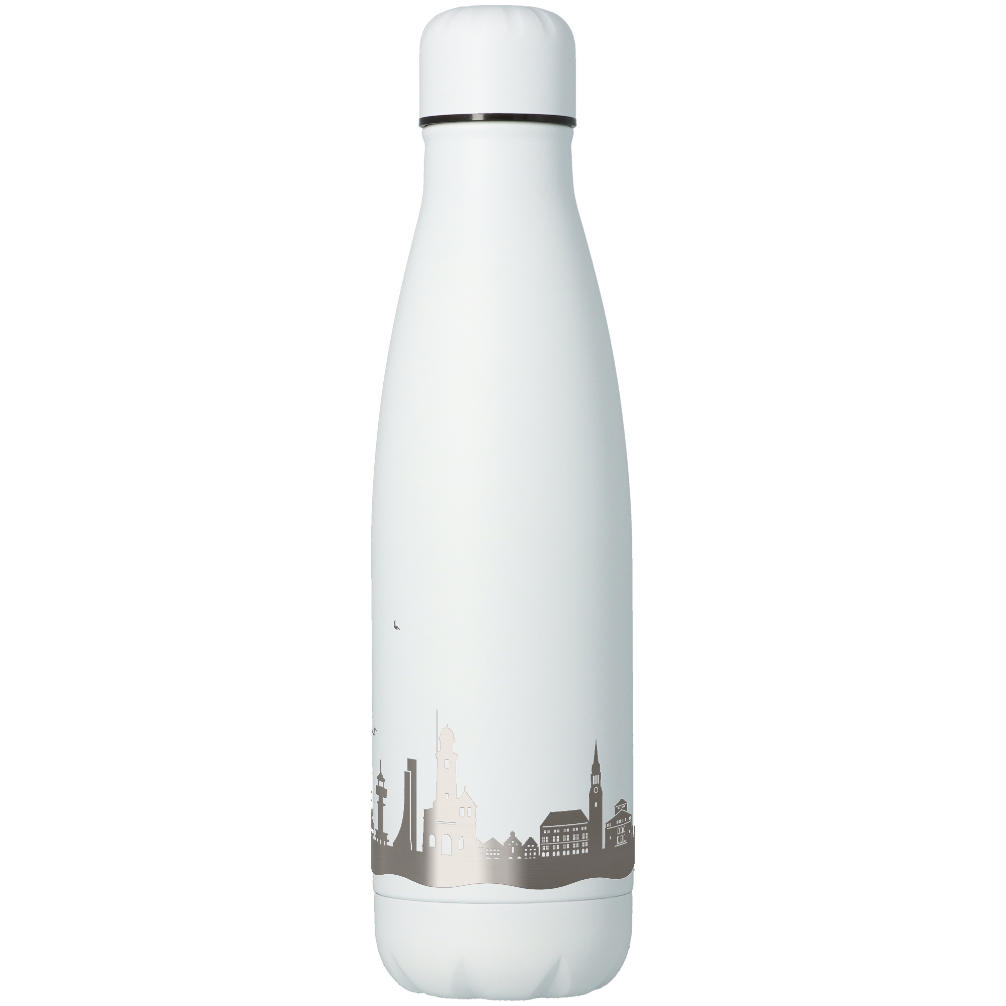 c9b1ab4a16f99185685b5ee758ba23fcebd1c503 Trinkflasche Skyline Kiel Weiß 500ml