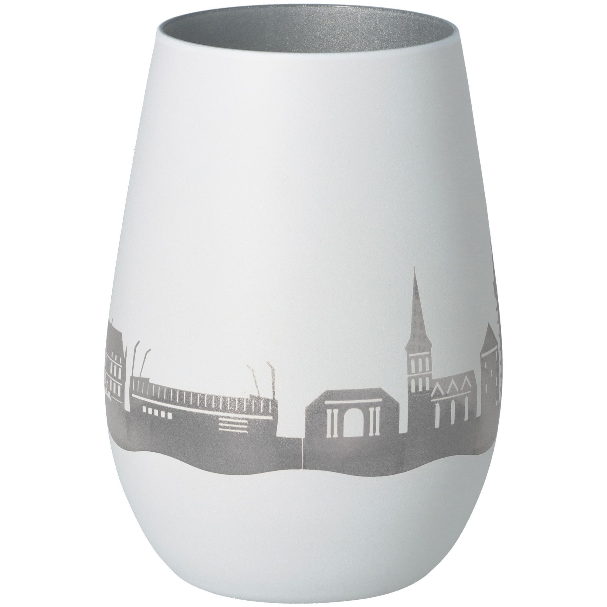 Windlicht Skyline Osnabrück Weiß/Silber Windlicht Skyline Osnabrück Weiß/Silber