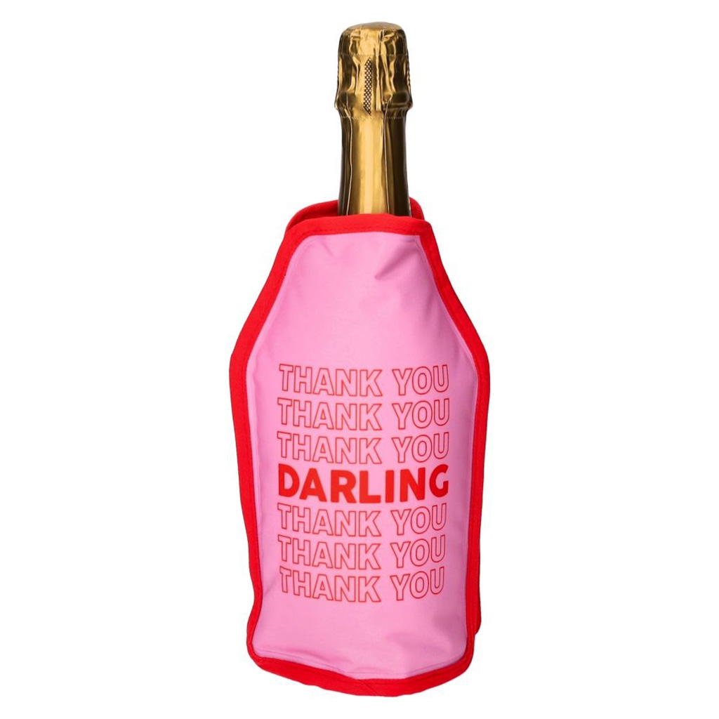 Flasche, Sektflasche, Weinflasche, Kühlhülle, Danke