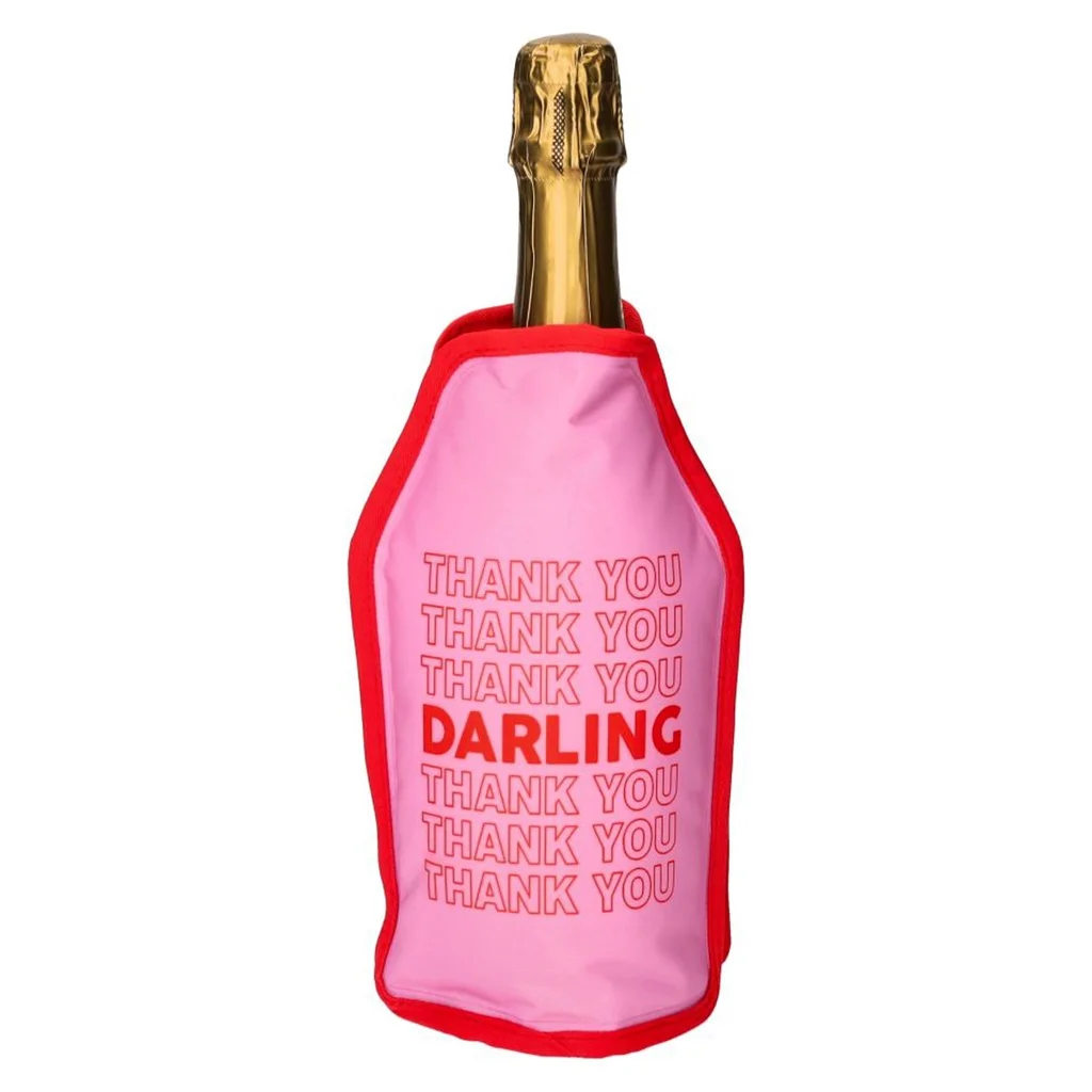 Flasche, Sektflasche, Weinflasche, Kühlhülle, Danke