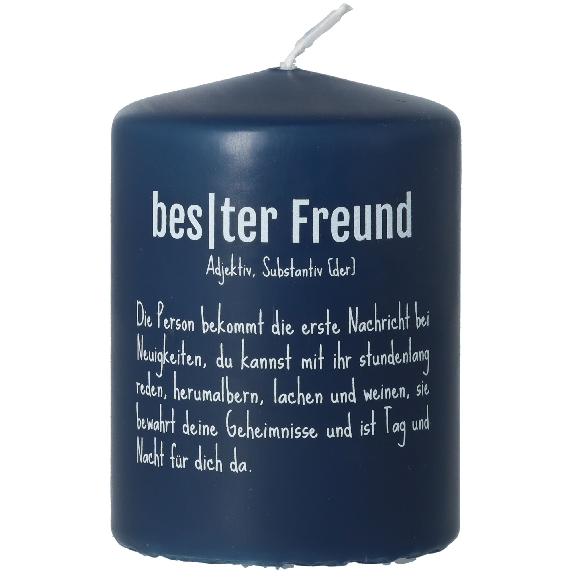 Kerze Nachtblau "Bester Freund Definition"
