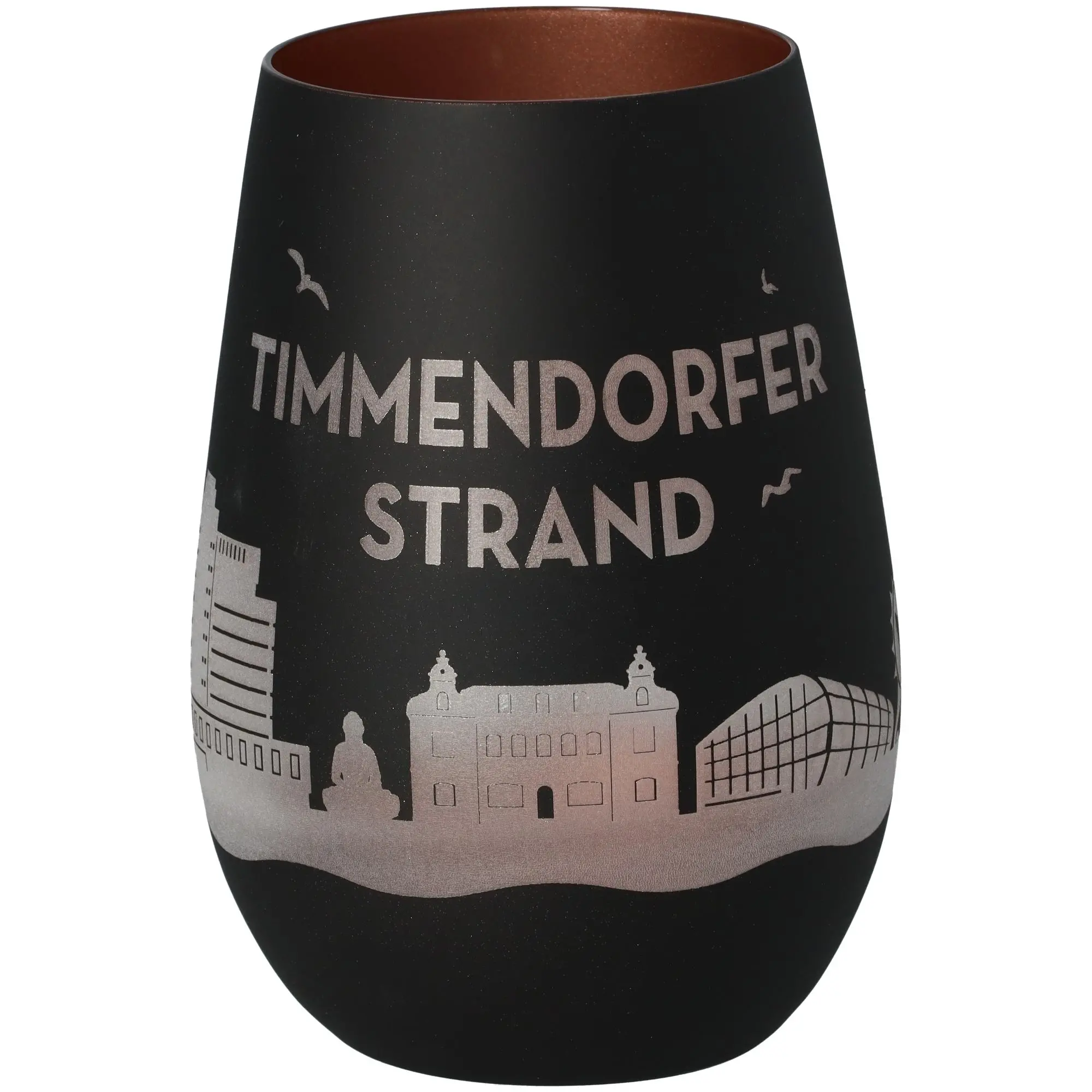 Windlicht Skyline Timmendorfer Strand Schwarz/Bronze